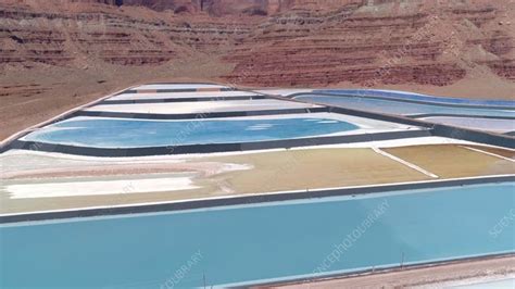 Solar evaporation ponds, Utah, drone view - Stock Video Clip - K009 ...