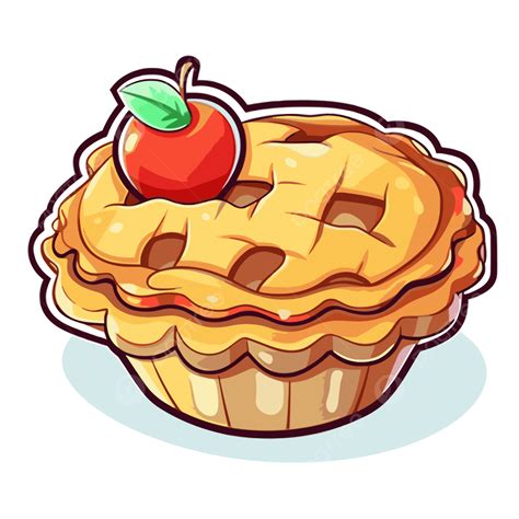 Dibujos Animados De Tarta De Manzana Con Una Rebanada De Topper De Manzana Con Clipart De ...