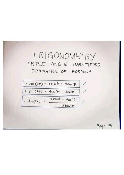 SOLUTION: Trigonometry triple angle identities - Studypool