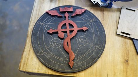 Buy Custom Wooden Fullmetal Alchemist Flamel Symbol, made to order from ...