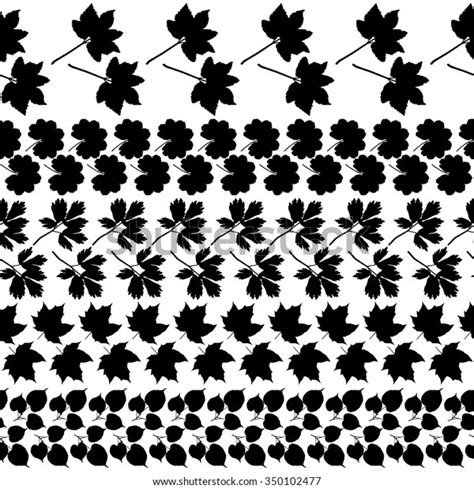 Black Leaves Seamless Border Vector Illustration Stock Vector (Royalty Free) 350102477 ...