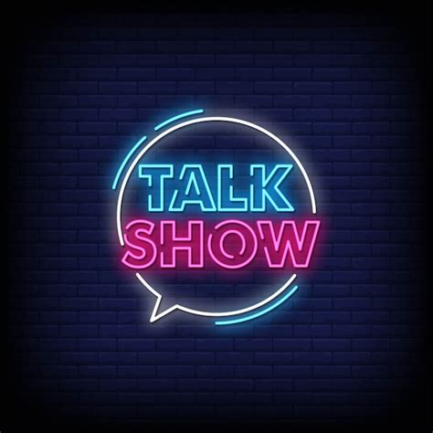 Premium Vector | Talk show neon signs style text