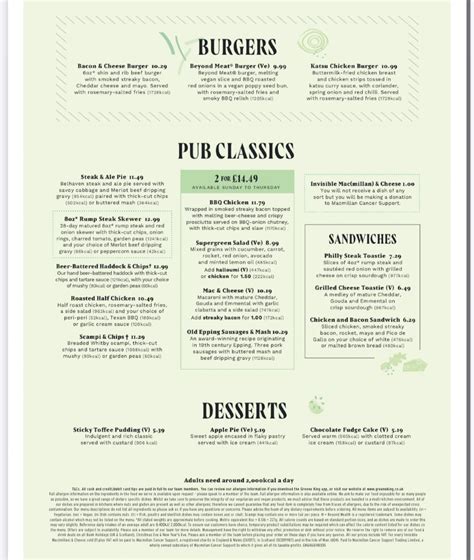 Old Blackfriars Aberdeen's full menu online