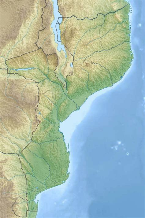 Large relief map of Mozambique | Mozambique | Africa | Mapsland | Maps of the World