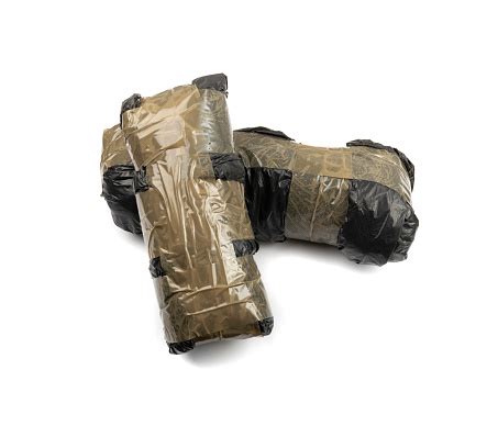 Seized Drug Bag Isolated Drugs Package Heroin Bricks Cocain Pack Stock Photo - Download Image ...