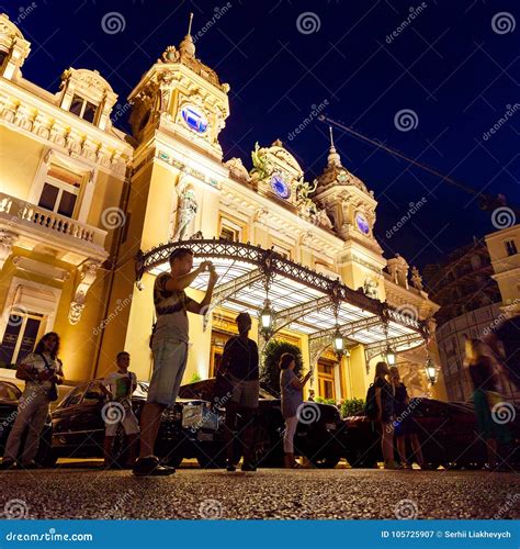 The Grand Casino Monte - Carlo at Night. Monaco Editorial Photography ...