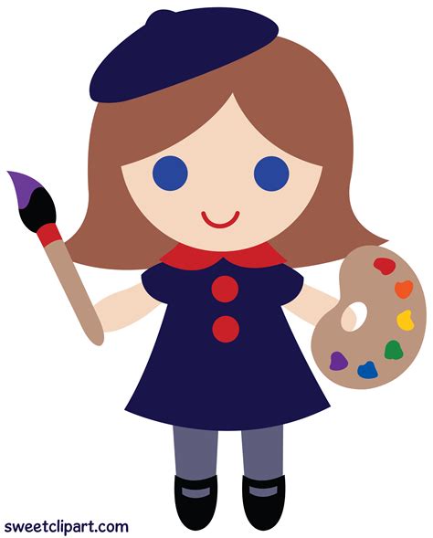 Little Artist Girl Clip Art - Sweet Clip Art | Artist girl, Girl clip art, Clip art