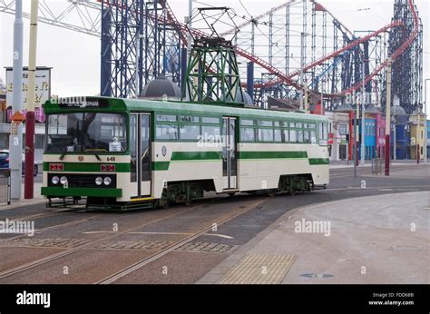 Blackpool's Vintage Tram Fleet on duty along the promenade, Blackpool ...