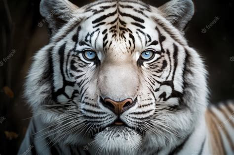 Conoce a un tigre blanco de bengala cara a cara retrato de primer plano ...