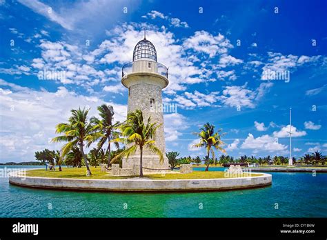 Boca Chita Lighthouse Miami, Biscayne Bay, Florida, USA Stock Photo - Alamy