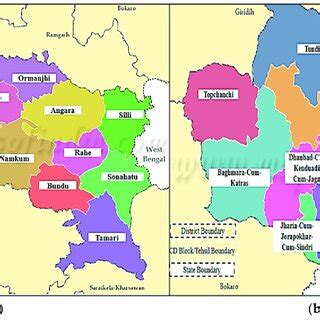 (a) (Right) Tehsil Map of Ranchi (Sub District Ranchi) and (b) (Left ...