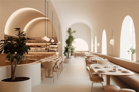 Premium Photo | Restaurant with a minimalist concept