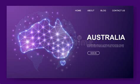 Australia 3d Low Poly Website Template. Australia Map Design ...