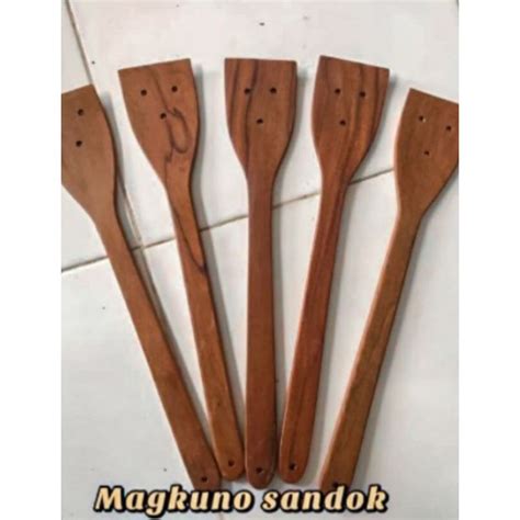 Wooden Sandok made in magkuno LARGE (Length - 41cm) (Width - 7cm ...