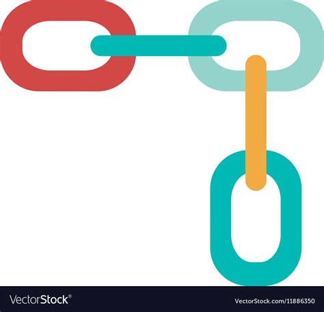 Silhouette chain with colorful links Royalty Free Vector