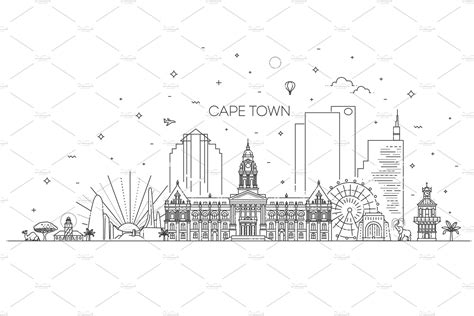 Cape town skyline | Outline Icons ~ Creative Market