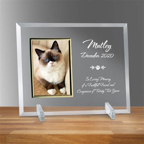 Pet Memorial Glass Vertical 4" X 6" Personalized Photo frame