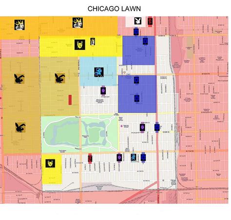 Chicago gangues mapa - Gang mapa de Chicago (Estados Unidos da América)