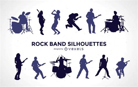 Rock Band Silhouette Set Vector Download