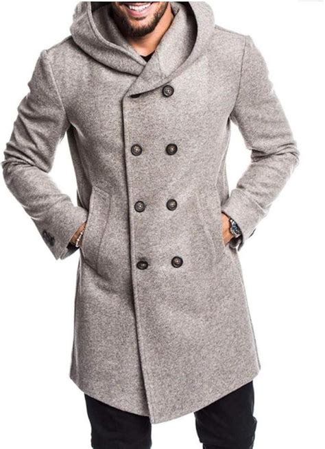 Winter New Trench Coat Men Autumn Blends Jackets Coat Men Fashion Overcoats Woolen Trench Coat ...