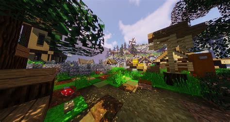 Medieval forest village on a cliff Minecraft Map