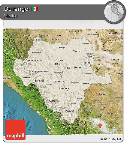 Durango Mexico Map Satellite – Map Vector