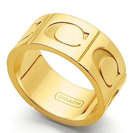 Signature C Band Ring Coach F96071 GOLD/GOLD - WWW.HANDHANDBAG.COM