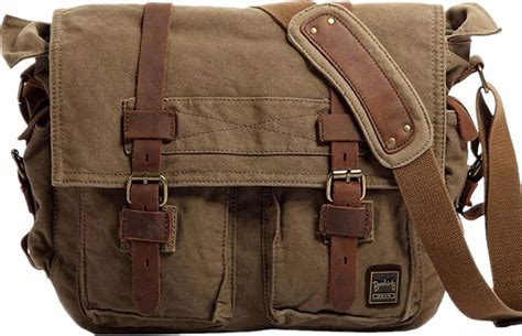 Berchirly Vintage Military Herren Canvas Messenger Bag für 33,3-43,2 cm ...