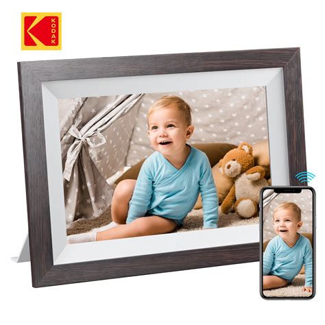 Kodak 10-inch WIFI Smart Digital Photo & Video Frame, Solid Wood Tone, Electronic Gift ...