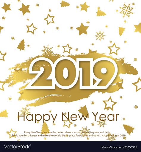 Happy new year greeting card 2019 Royalty Free Vector Image