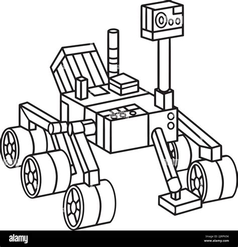 Curiosity Mars Rover Isolated Coloring Page Stock Vector Image & Art ...