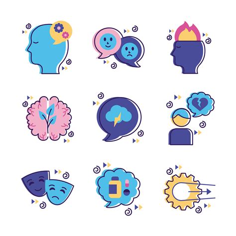 bundle of mental health set icons 2456075 Vector Art at Vecteezy