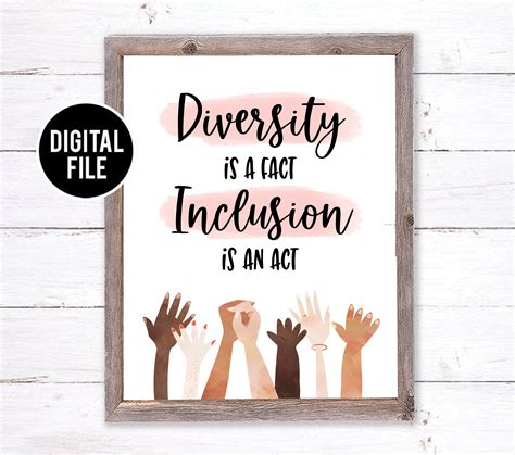 Equality Classroom Printable Poster Diversity is a Fact - Etsy Canada