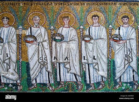 Procession of the Saints mosaic from Sant Apollinare Nuovo Ravenna ...