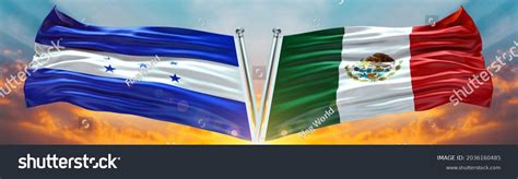 Honduras Flag Mexico Flag Waving Texture Stock Illustration 2036160485