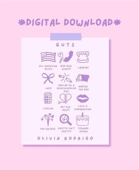 Olivia Rodrigo Guts Poster DIGITAL DOWNLOAD - Etsy