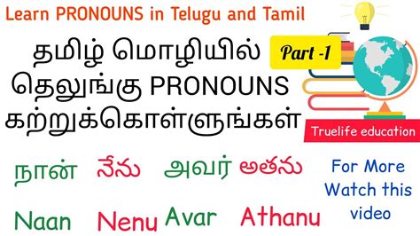 தெலுங்கு பிரதிபெயர்கள் | part 1 | Telugu Pronouns in tamil | Telugu ...