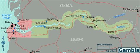 Large regions map of Gambia | Gambia | Africa | Mapsland | Maps of the ...