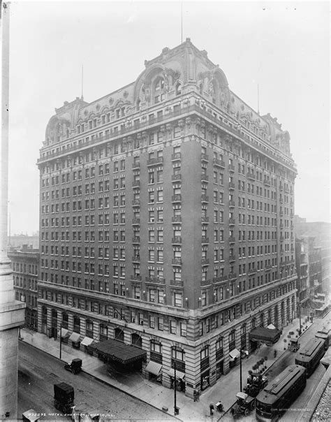 1911. Chicago. Clark Street and Randolph Street. Hotel Sherman. Detroit ...