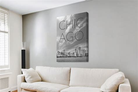 Chicago Skyline in Monochrome | Canvas Prints Australia