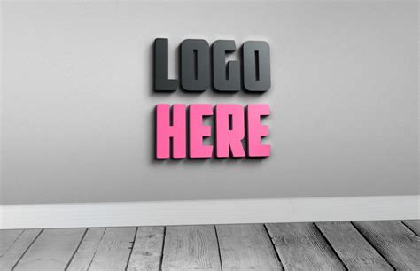 3D Free Photoshop Logo Mockup – GraphicsFamily