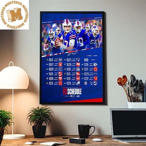 Buffalo Bills NFL 2023 Schedule All Kickoffs Home Decor Poster Canvas ...