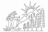 Hiking Coloring Page sketch template