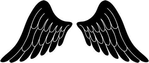 Black Silhouette Angel Wings - Free Clip Art