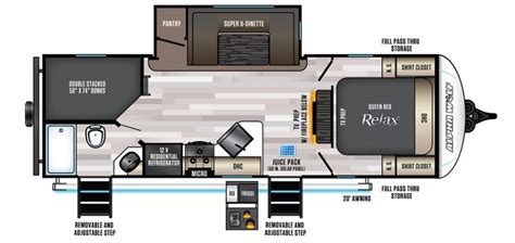 Forest River Alpha Wolf 23DBH-L Floor Plan Travel Trailer