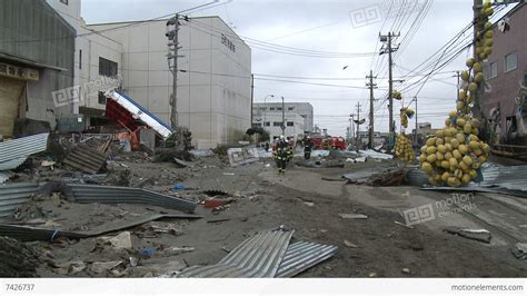 Japan Tsunami Aftermath - Damage To Port Area Stock video footage | 7426737