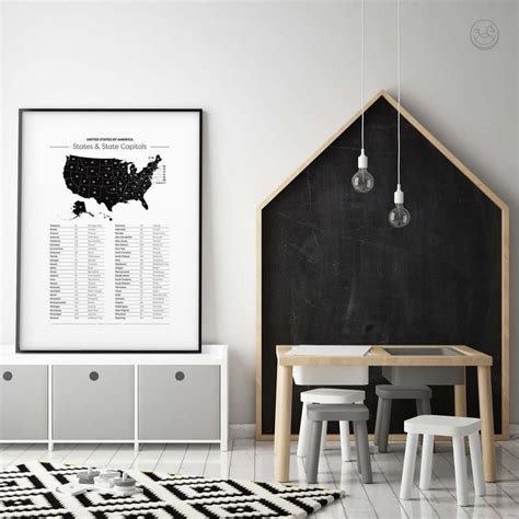 USA States and Capitals Chart Classroom 50 US States/Capitals | Etsy All Us States, States And ...