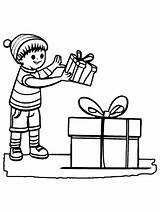 Kids Giving Gift Coloring Page · Creative Fabrica sketch template