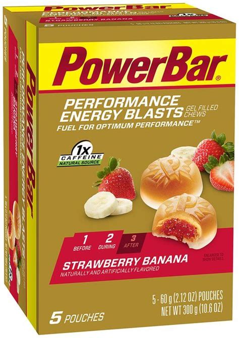 Powerbar Gel Blasts Energy Gel Filled Chews Strawberry Banana 2.12 Oz 5 Ct Carton