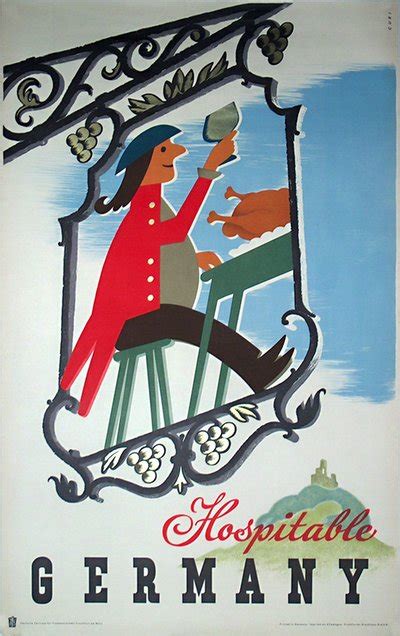 Original vintage poster: Hospitable Germany designed by Werner Curilla (Curi) for sale